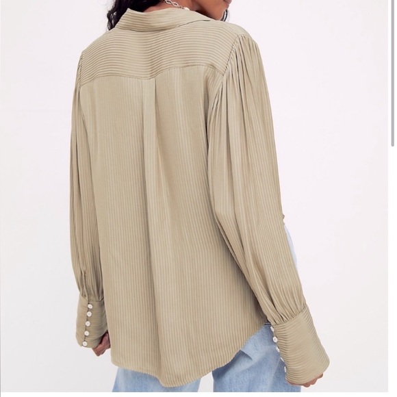 Free People Serena Silky Button Down Shirt - Picture 3 of 12